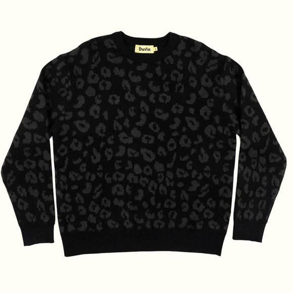 Duvin Other - Duvin Design Pullover Animal Cheetah Print Sweater in Black & Gray size Small